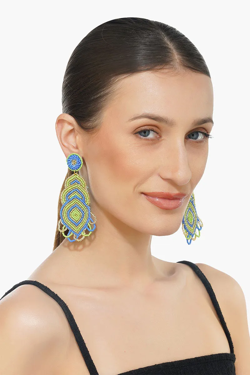 Blue Haze Beaded Earrings