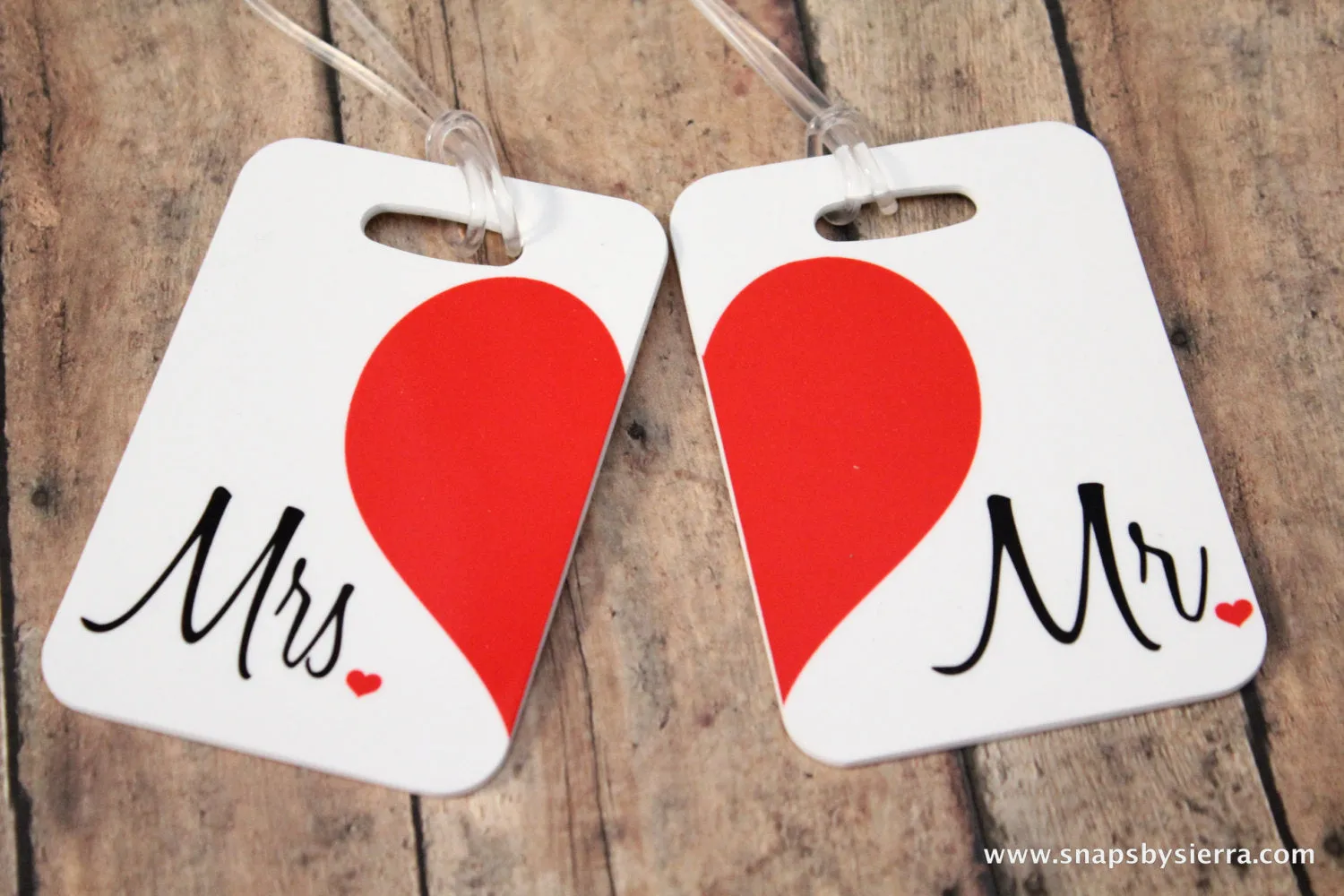 Blue Heart Mr. and Mrs. Luggage Tags