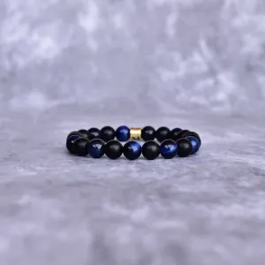 Blue Horizon - Tiger's Eye & Onyx Bead Bracelet