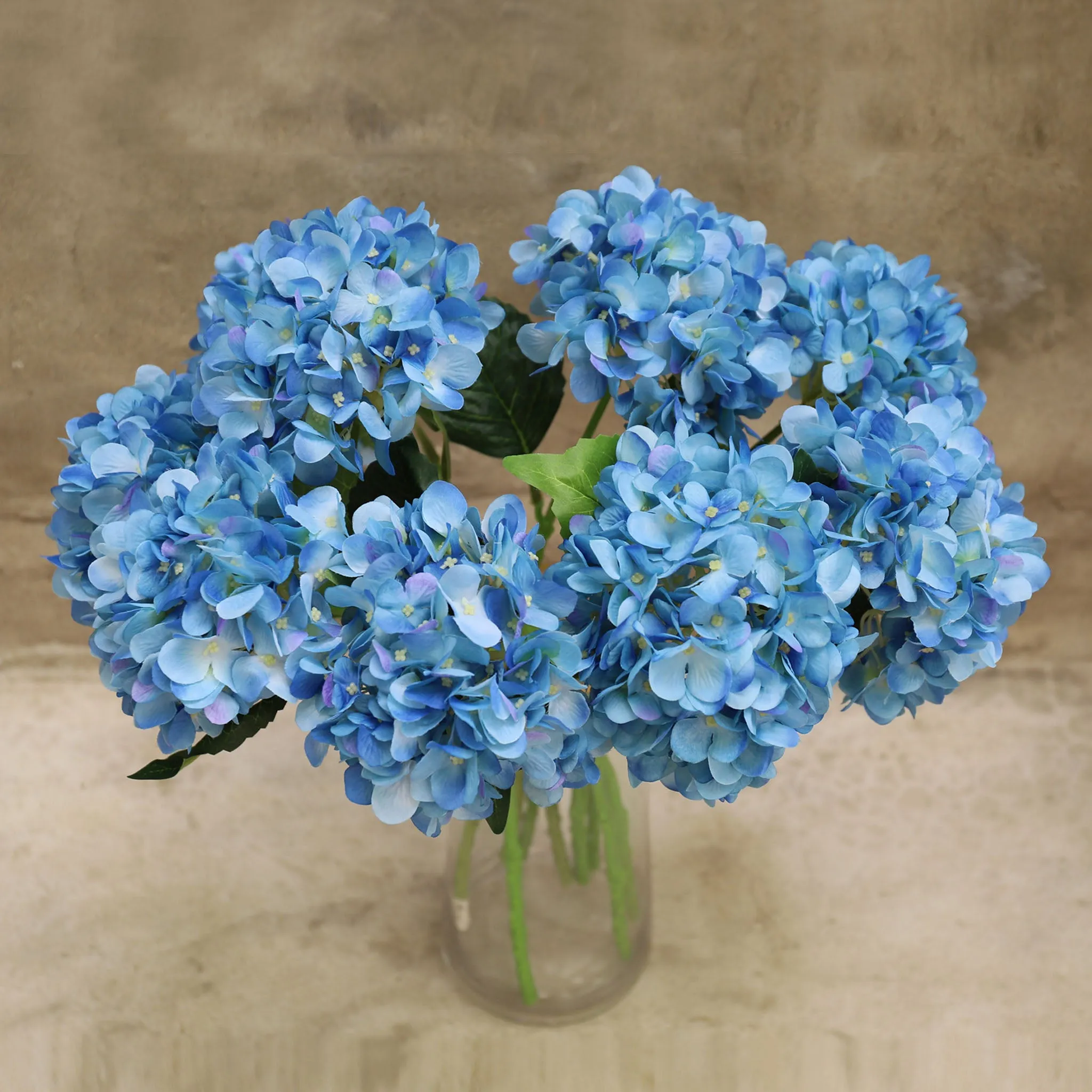 Blue Hydrangea Artificial Silk Flowers Blooms