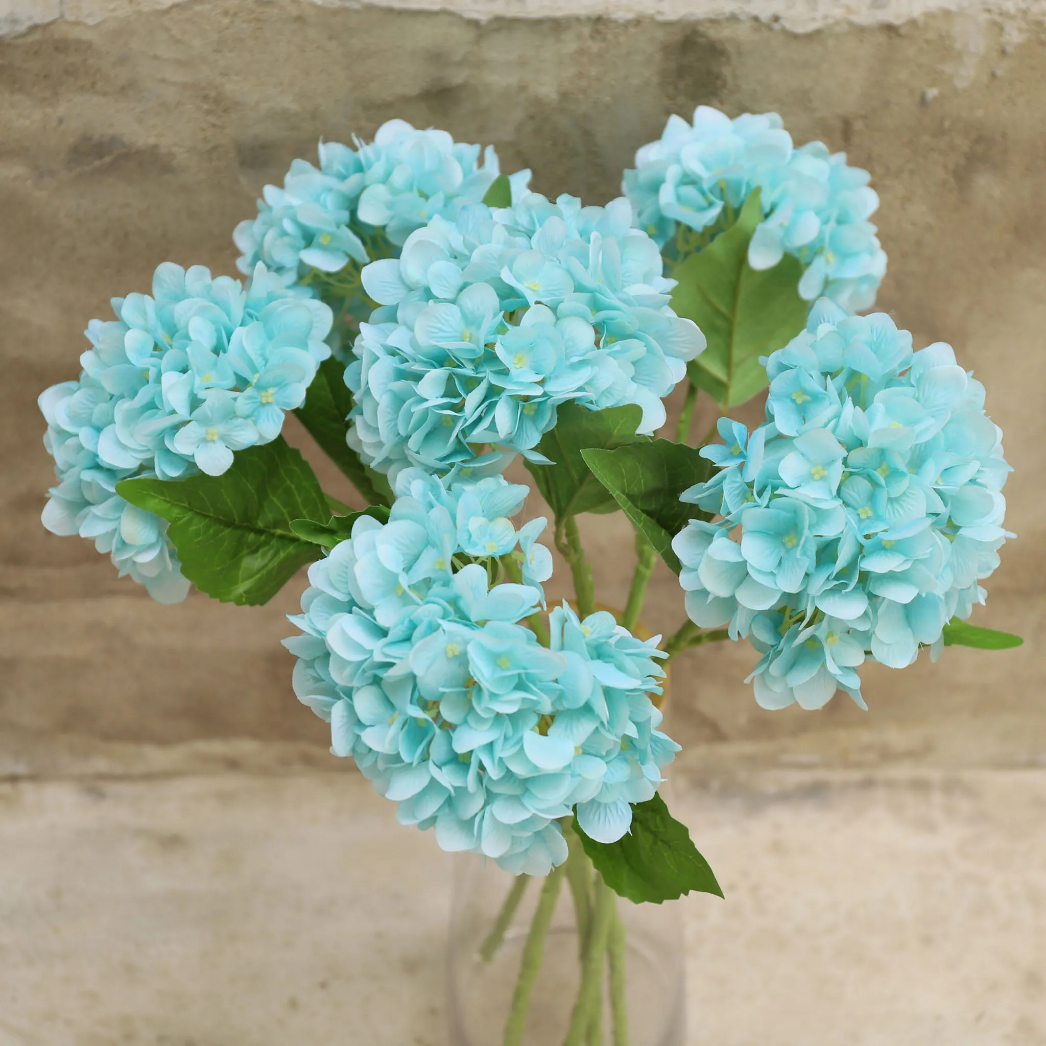 Blue Hydrangea Artificial Silk Flowers Blooms