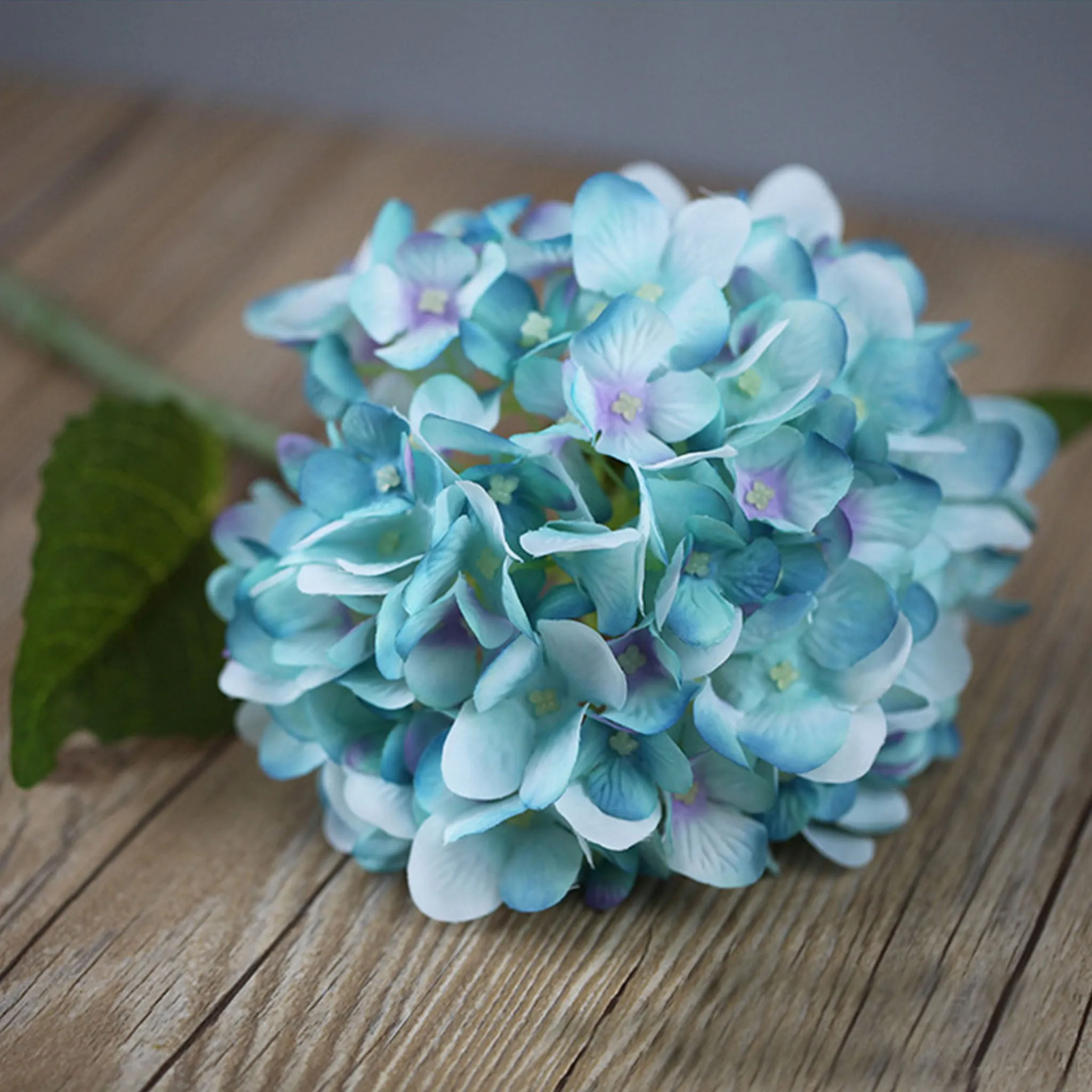 Blue Hydrangea Artificial Silk Flowers Blooms