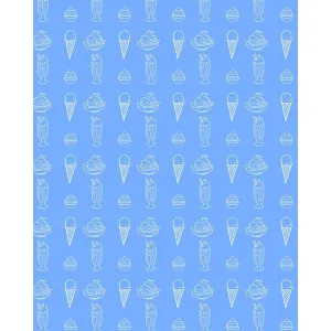 Blue Ice Cream Printed Backdrop