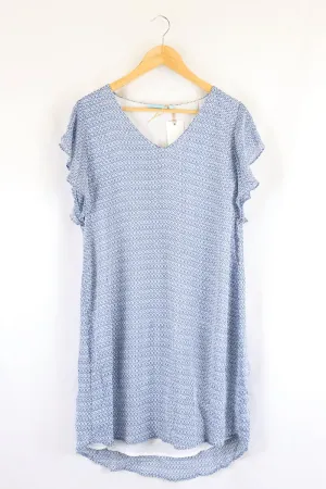 Blue Illusion Blue And White Dress S