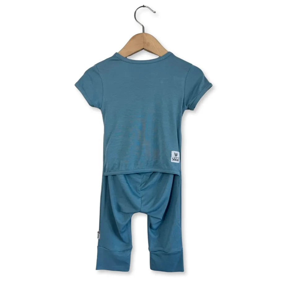 Blue Jay Mini Ribbed Short Long Romper