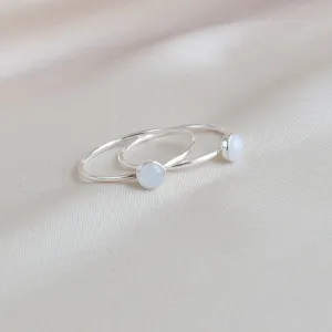 Blue Lace Agate Minimalist Ring 4mm