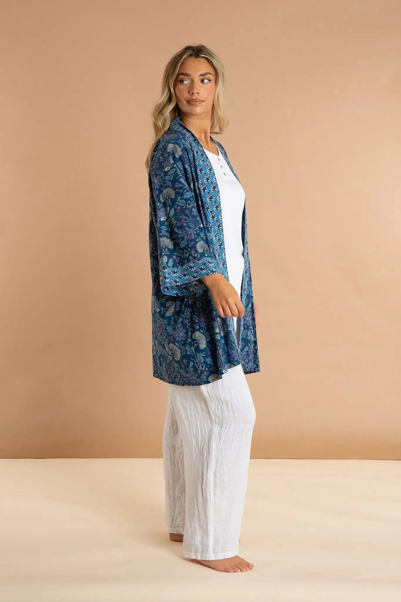 Blue Lagoon Women's Cotton Kimono