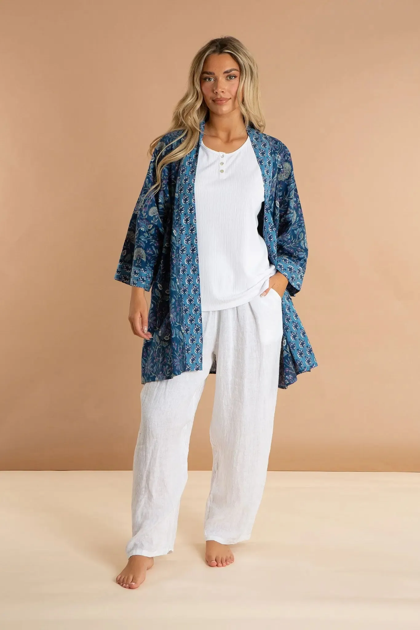 Blue Lagoon Women's Cotton Kimono