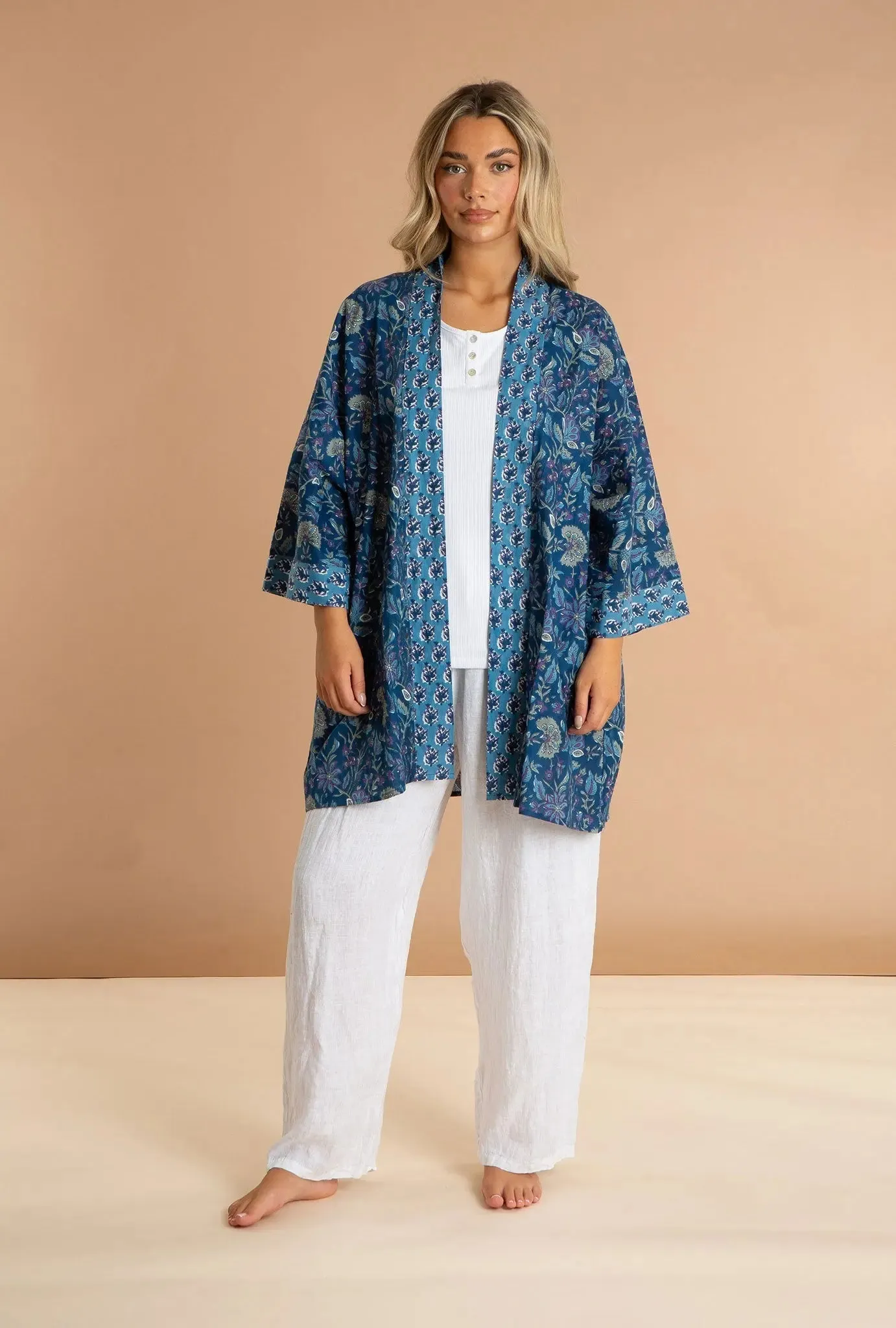 Blue Lagoon Women's Cotton Kimono