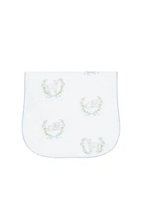 Blue Lamb Print Burp Cloth