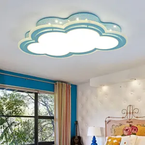 Blue LED Hollow Cloud Ceiling Lamp for Contemporary Kid's Bedroom