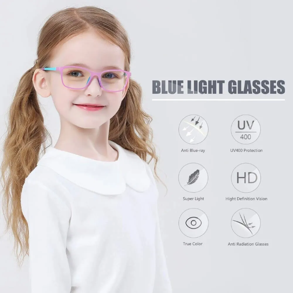 Blue Light Blocking Computer Screen Reading Glasses for Kids Ages [3-9] - Malik