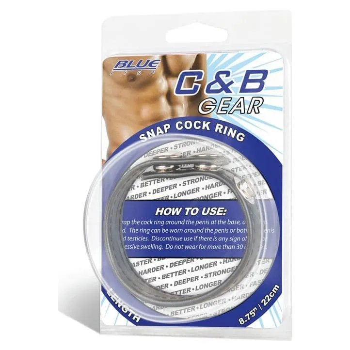 Blue Line Snap Cock Ring Black 8.75in