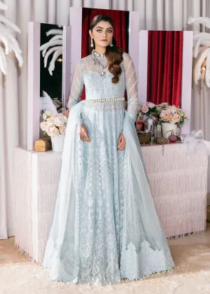 Blue Long Embroidered Suit - Afrozeh Luxury Starlet Collection '23 - Gossamer