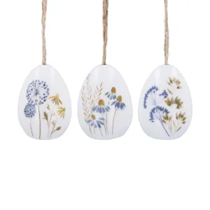 Blue meadow ceramic egg hanging decs (3 Styles)