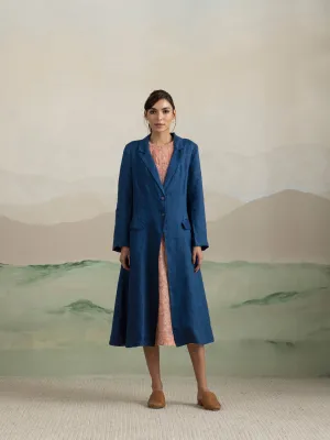 Blue Mist Linen Coat