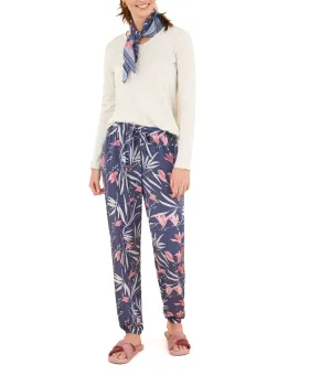 Blue Moniquilla Flower Print Long Pants