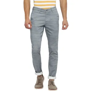 Blue Narrow Fit Printed Trouser