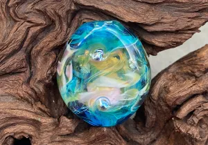 Blue Oasis Lampwork Focal Bead SRA