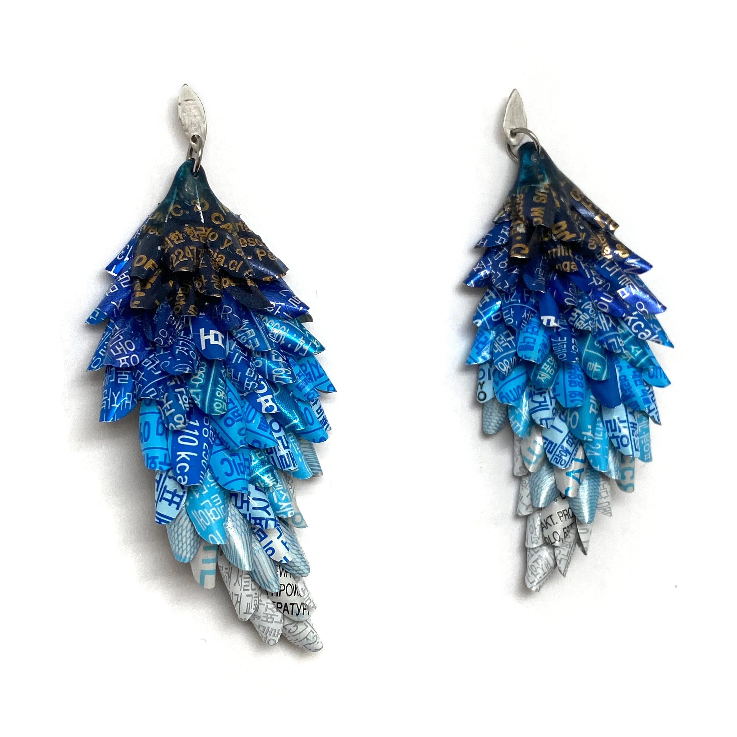 Blue Ombre Aluminum Drop Earrings