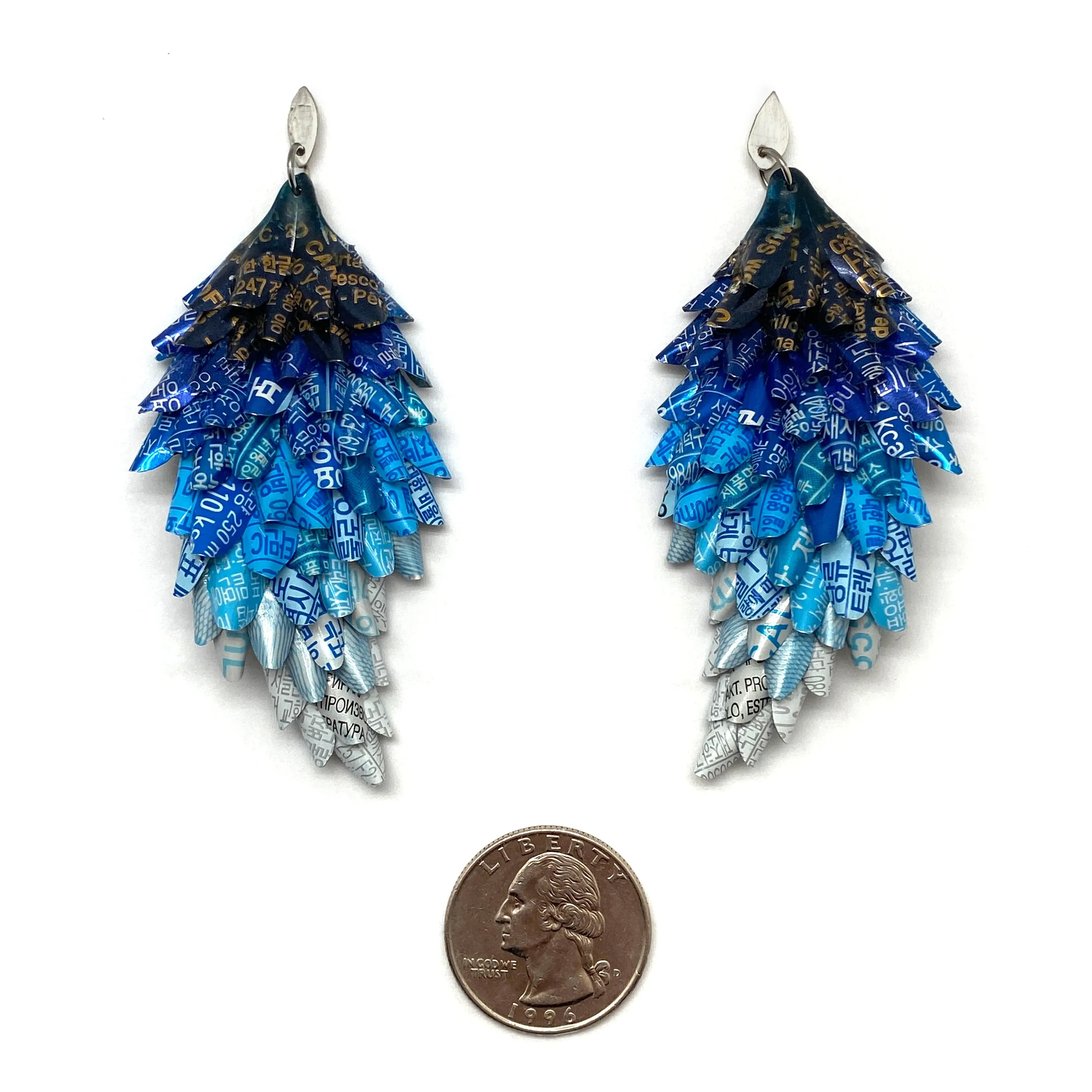 Blue Ombre Aluminum Drop Earrings