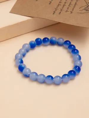 Blue Ombre Beaded Bracelet Stackable Stretch Bracelets Creative Beads Design