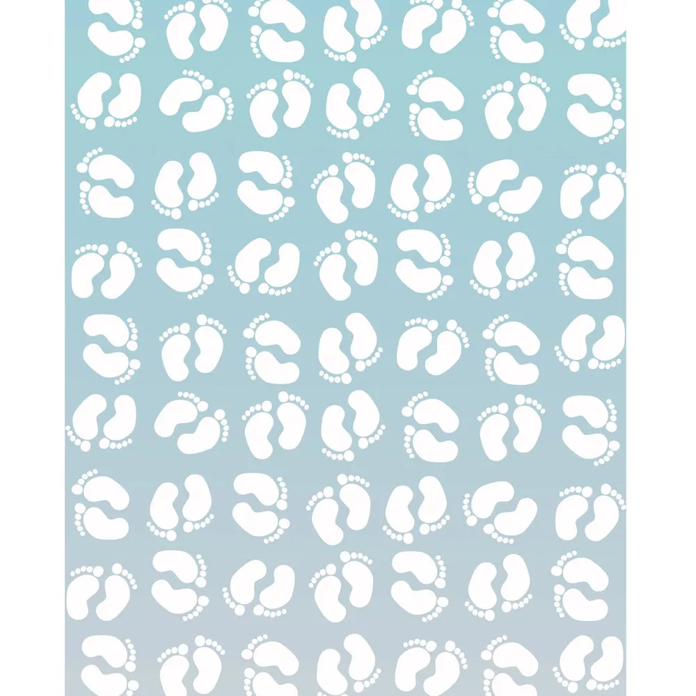 Blue Ombre Footprints Printed Backdrop