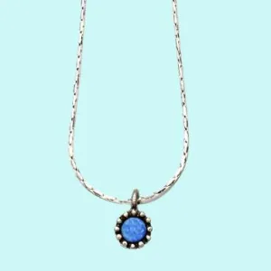 Blue Opal necklace sterling silver pendant