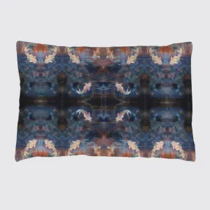 Blue Orange With Koi Fish Design Silk Pillowcase