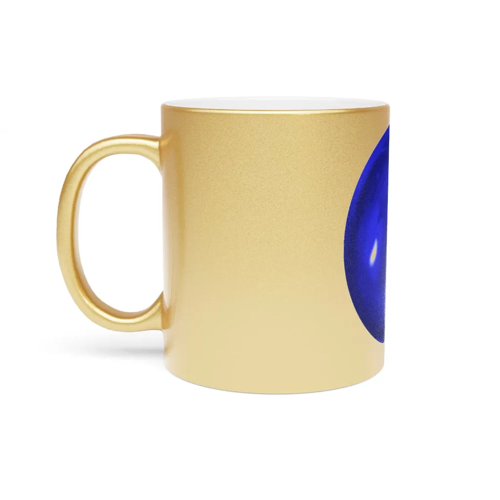 Blue Orb Metallic Mug (Silver / Gold)