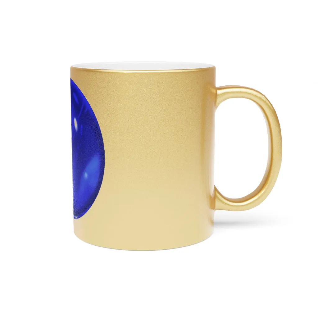 Blue Orb Metallic Mug (Silver / Gold)