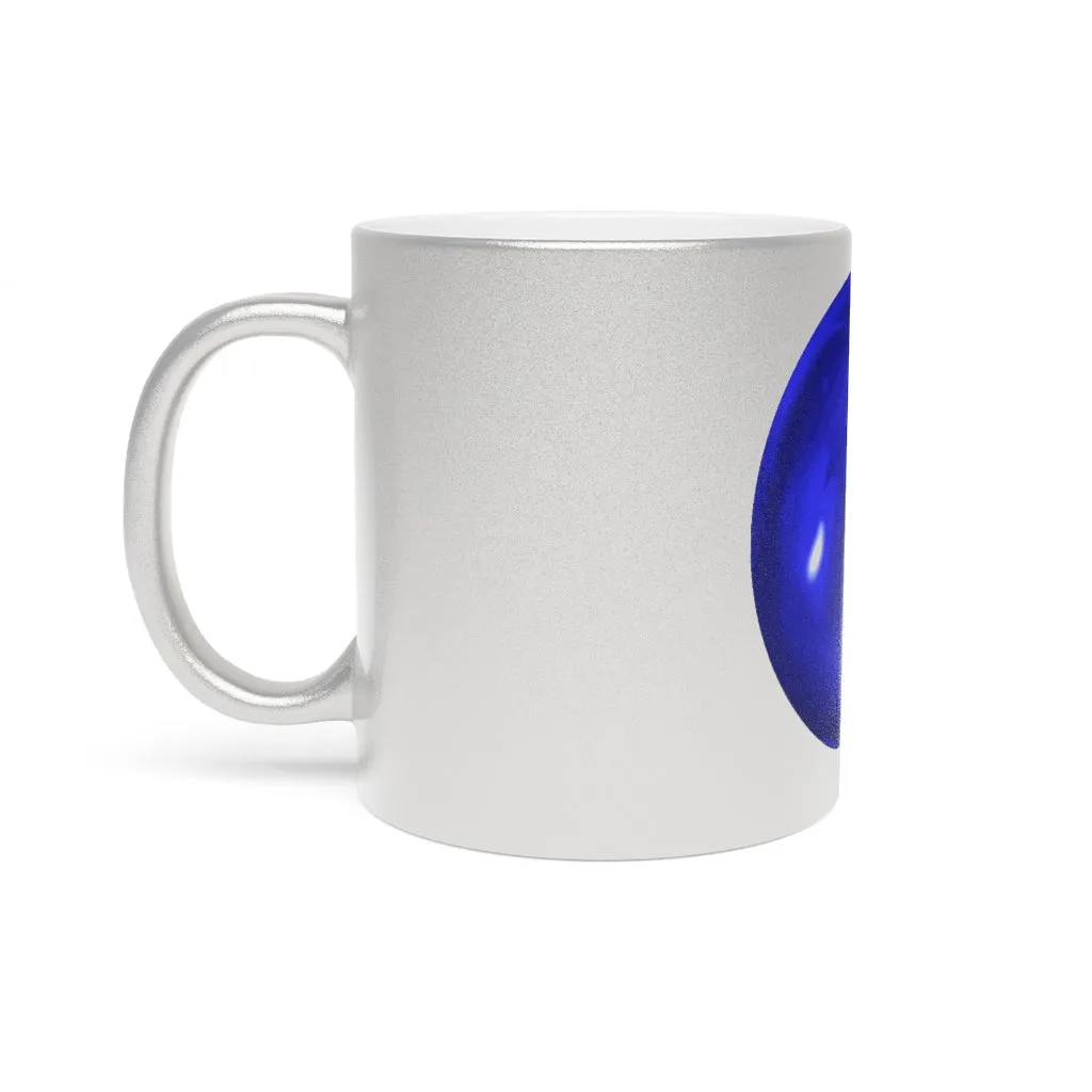 Blue Orb Metallic Mug (Silver / Gold)