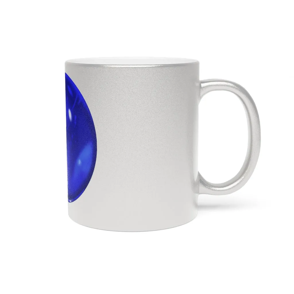 Blue Orb Metallic Mug (Silver / Gold)