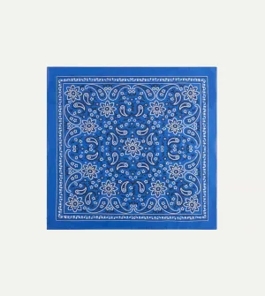 Blue Paisley Print Cotton Bandana