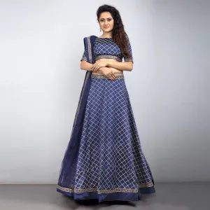 Blue Party Wear Sequins Embroidered Tapetta Lehenga Choli