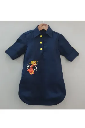 Blue patrick and bob embroidered kurta