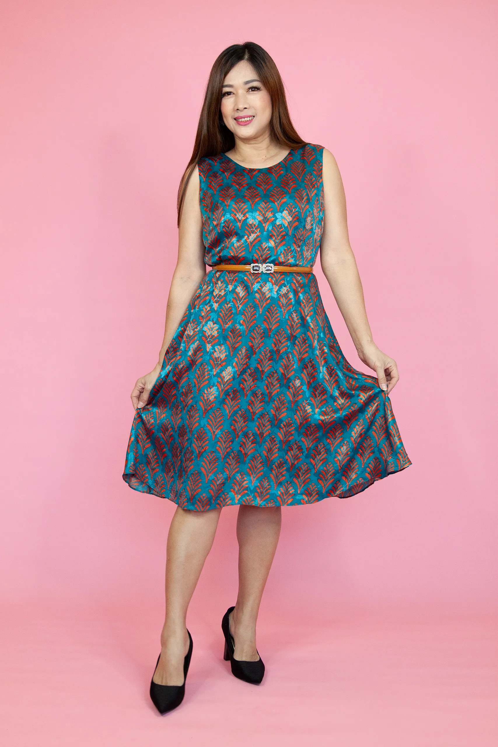 Blue Peranakan Printed Dress