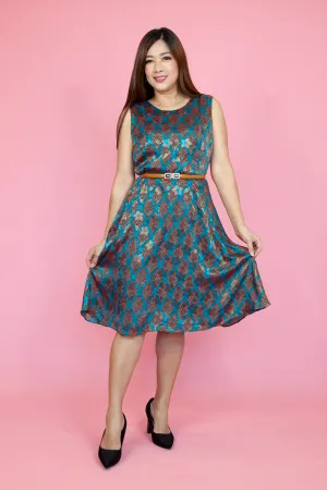 Blue Peranakan Printed Dress