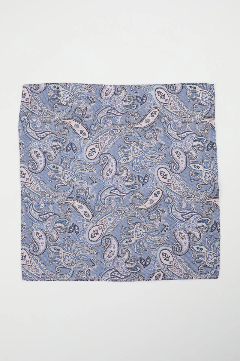 Blue Pink Silk Paisley Hank