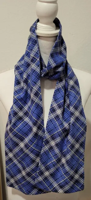 Blue Plaid Flannel Scarf