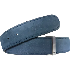 Blue Plain Textured Leather Belt