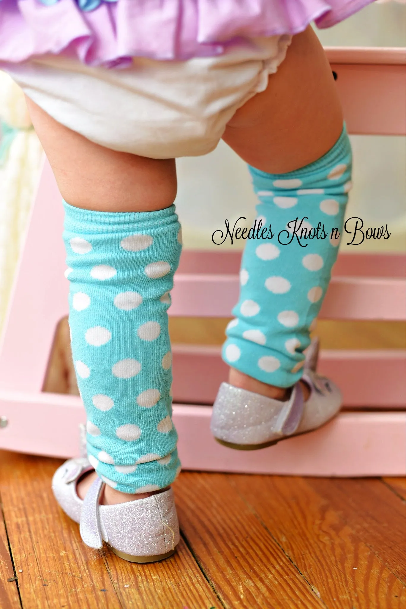 Blue Polka Dot Leg Warmers, Baby Toddler