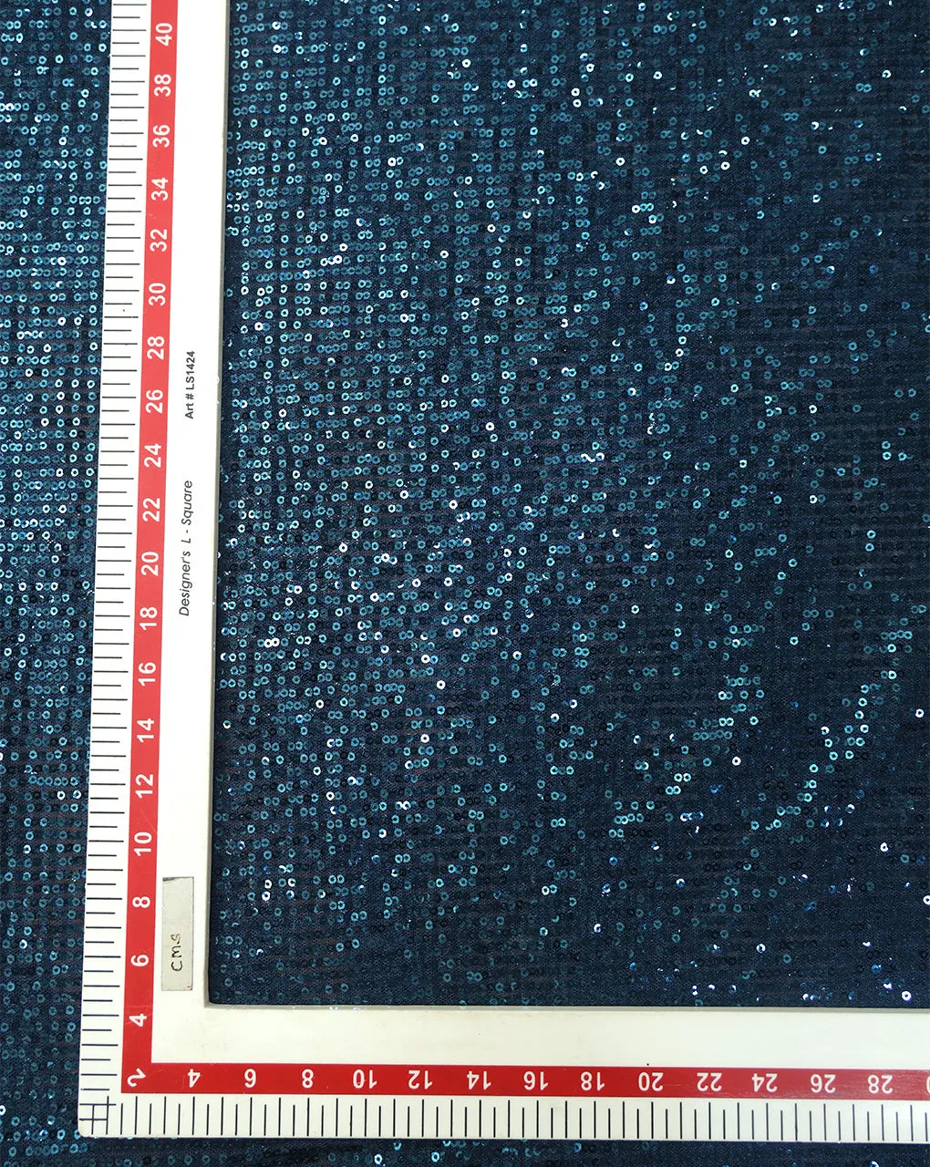 Blue Polyester Net Sequin Fabric