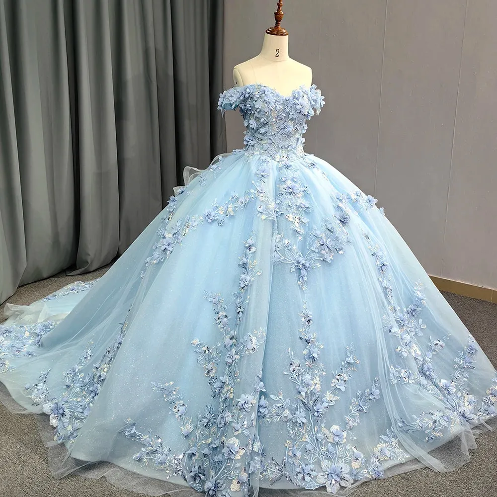 Blue Princess Quinceanera Dress Ball Gown