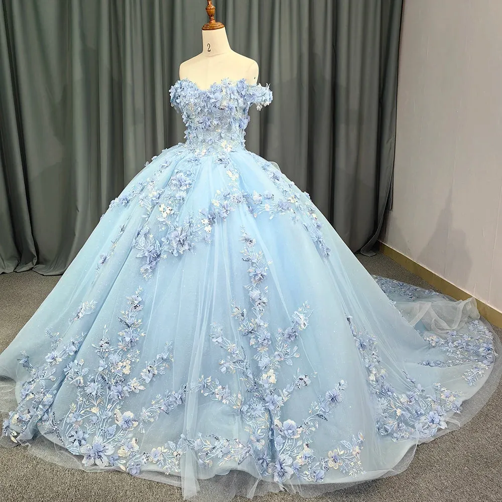 Blue Princess Quinceanera Dress Ball Gown