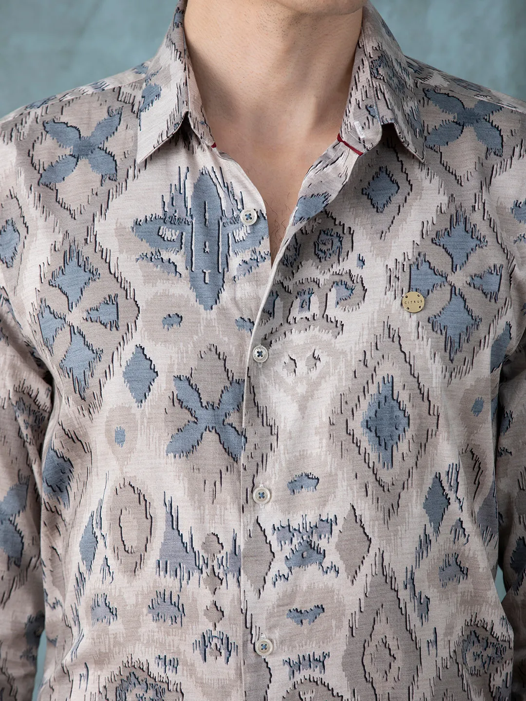 Blue Printed Shirt