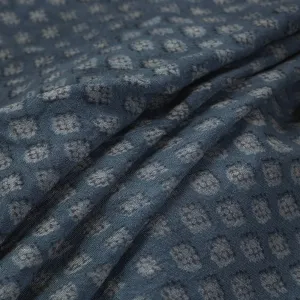 Blue - Pure Wool Handloom Special Akola Hand Block Printed Fabric