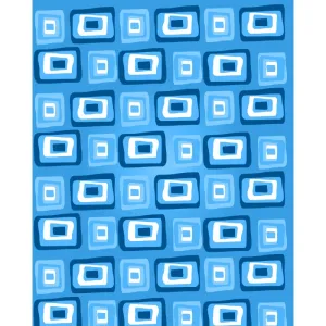 Blue Retro Squares Printed Backdrop