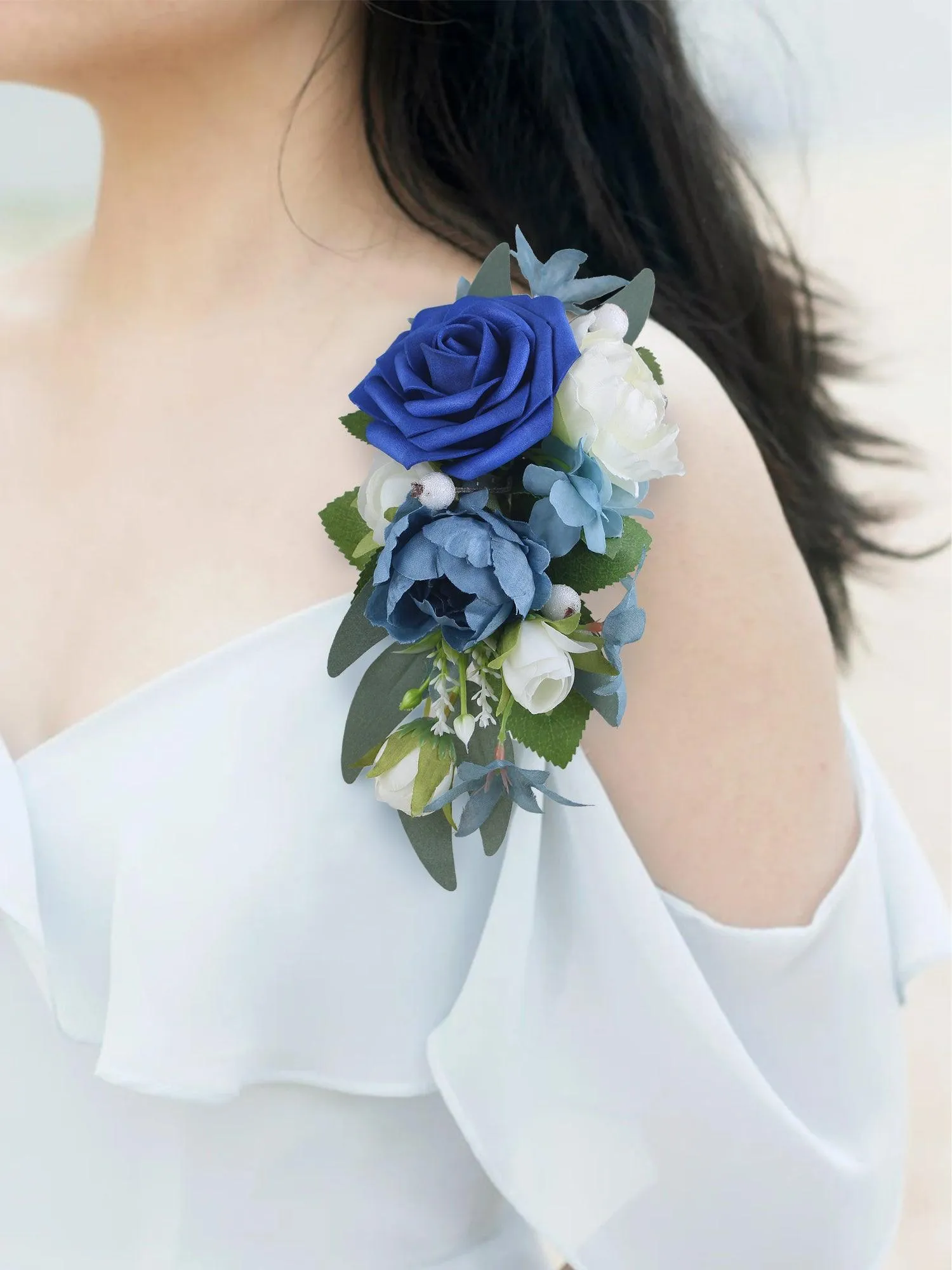 Blue Rose Shoulder Corsage