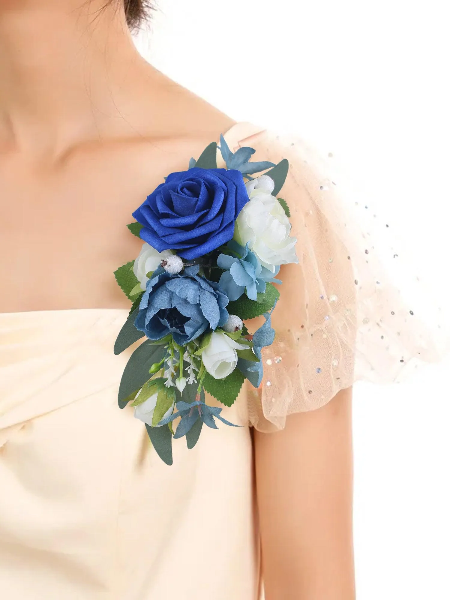 Blue Rose Shoulder Corsage